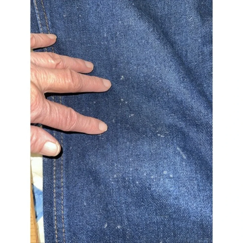 Vintage JCPenney Plain Pockets Mens 34x34 Dark‎ Wash Straight Leg Jeans USA Made